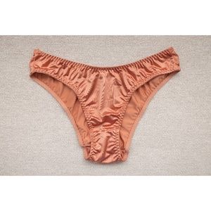 High Waisted Bikini Satin Undies - Rose